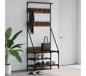 Vidaxl perchero con zapatero roble marrón 80x40x184 cm