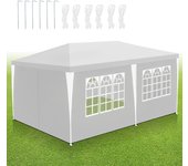 Pabellón carpa jardín - pabellón de jardín, pabellón cervecero para mercados y fiestas, ideal para bodas 3x6m blanca