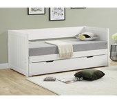 Cama nido - 90 x 190 o 174 x 190 cm - con somier a tablas y cajón - pino y mdf - blanco - alfiero ii