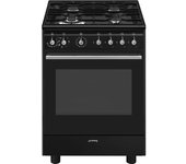 Cocina gas smeg cx61gmbl 60cm 4f negro