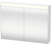 Armario con espejo duravit brioso 82,0 x 14,8 cm con iluminación led, 2 puertas con espejo, br710202222, color: decoración blanca de alto brillo,