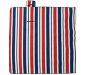 Manta de picnic plegable terciopelo rayas rojo azul 200x200 cm