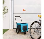 Remolque de bicicleta para mascotas azul y negro vidaxl