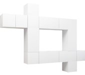 Conjunto de muebles mueble aparador tv televisión salón dormitorio salón 10 piezas blanco madera contrach 02_0024352