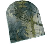 Placa de cristal para chimenea, zócalo protector de chimenea, diseño moderno | 80x70 | rectángulo | motivos vegetales con mariposas
