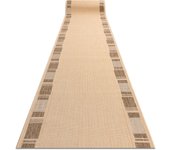 Alfombra de pasillo sizal floorlux modelo 20195 color maíz/color café 80 cm 80x1050 cm