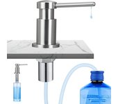 Dispensador de jabón de cocina empotrado de 300 ml, dispensador de detergente para fregadero con botella y manguera de extensión de 1,2 m, dispensa