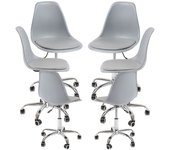 Pack 6 sillas dami office - gris claro