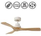 Ventilador de techo sin luz silencioso dc con mando nati blanco 107 cm invierno-verano