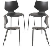 Pack 4 sillas plecy - negro