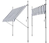 Toldo telescópico acero poliéster 200 x 120 x 200-300 cm azul oscuro blanco 03_0008320