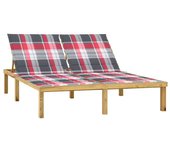 Vidaxl tumbona doble y cojines madera de pino impregnada
