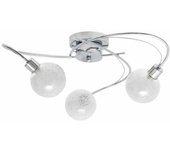 Plafon de 3 tulipas esfericas modelo vita cromo