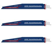 Hoja de sierra de sable con plaquita de metal duro expert 225 mm bosch para demolición de madera y metal s1167xhm - 3 piezas - 2608900399