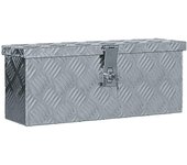 Caja de herramientas de taller con carro de herramientas de aluminio plateado 02_0003198