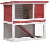 Vidaxl jaula conejera con 1 puerta madera rojo
