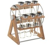 5five - soporte de rueda para 15 tarros de especias de bambú