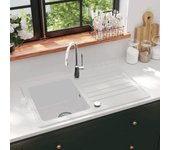 Fregadero reversible blanco crema de granito una cubeta escurridor