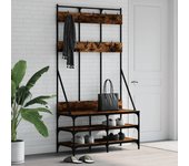 Vidaxl perchero con zapatero roble ahumado 100x40x184 cm