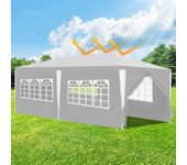 Carpa pabellón jardín - fácil de limpiar, duradera con paredes laterales, carpa perfecta para fiestas 3x6m blanca