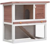 Vidaxl jaula conejera con 1 puerta madera marrón