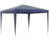 Carpa de jardín outsunny metal, pe azul y blanco 293x293x252 cm