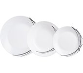 Vajilla opal arcopal domitille 18 piezas - 6 personas - blanco