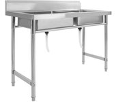 Vidaxl fregadero de cocina con doble seno acero inoxidable