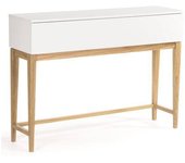 Consola blanca de roble 120x32x85 cm