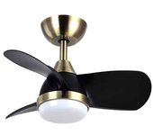 Ventilador de techo pirdo motor dc led 6 velocidades 3-4-6k - cuero/negro