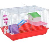 Jaula para hámster con 1 piso comedero pawhut 47x30x27 cm blanco