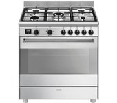 Cocina gas smeg bg91x2 90cm inox 5f