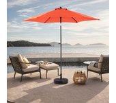 Sombrilla rectangular grande de 45,7 m con doble cara y manivela (naranja)