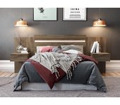 Cabecero extensible con mesas de noche - 140/160 cm - marrón - parati