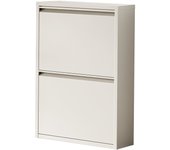 Zapatero sokndal con 2 puertas 71x50x15 cm metal - blanco roto [en.casa]