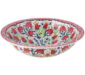 Damala ii – lavabo de cerámica iznik 48 x 13 cm, pintado a mano y ornamentado – una opción impactante para un baño elegante
