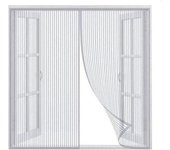 Cortinas, cortina magnética autosellante, puerta de malla engrosada, puerta mosquitera antimosquitos, con imán, tamaño 100*100cm blanco
