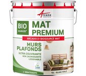 Pintura mate para pared y techo: arcadeco biosourcé mat - 10 l (+ ou - 120m² par couche) blanco perla - ral 1013 - arcane industries