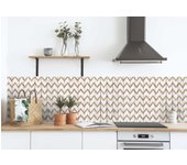 Adhesivo para muebles, armarios, pared, cocina, baños - imitación madera - blanco y madera b 100x100 cm