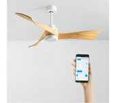Windlight curve dc - función verano/invierno - ventilador de techo 40w silencioso ø132 cm sin luz con wifi
