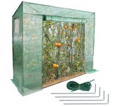 Invernadero de jardín - invernadero de balcón - 200 x 80 x 170 cm, cubierta verde translúcida