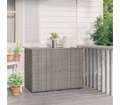 Armario de almacenaje de jardín ratán pe gris 100x55,5x80 cm v0306 unico / gris