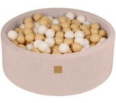 Meowbaby piscina de bolas, round seca para niños, crudo : blanco/beige, 200 pcs, 90x30cm