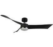 Ventilador de techo tempel motor dc led 26w 3-4-6k - negro/cuero