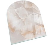 Placa de cristal para chimenea, zócalo protector de chimenea, diseño moderno | 80x70 | rectángulo | patrón de piedra natural