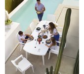 Atlantica mesa extensible de 4 a 8 plazas blanca 170x90x73