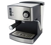 Cafetera expresso manual 15 bares 1,6 l, brazo doble salida, espumador leche, calientatazas, mesko, plata, 850, ms 4403