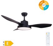 Ventilador 3 aspas de techo con luz ø122cm negro motor dc