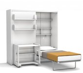 Cama abatible habitacion completa + colchón blanco 208x200x212cm