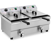 Freidora eléctrica profesional para restaurante 2 grifos de desagüe de 13 litros 14_0001787